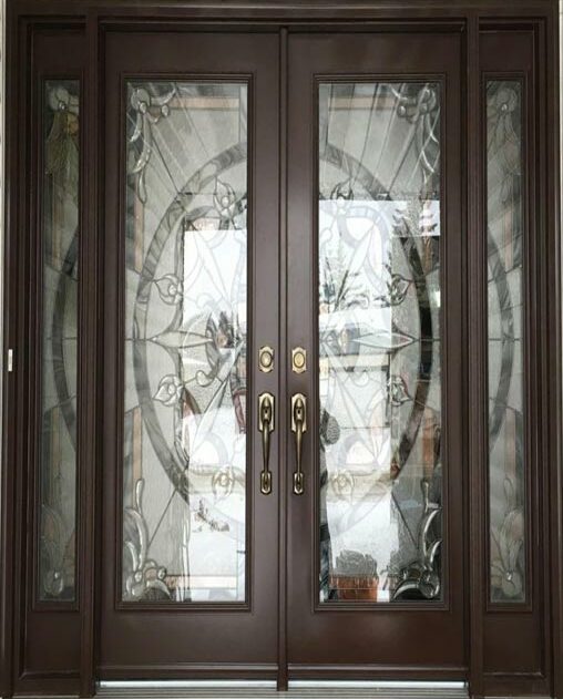 Glass Double Door with Two Sidelights