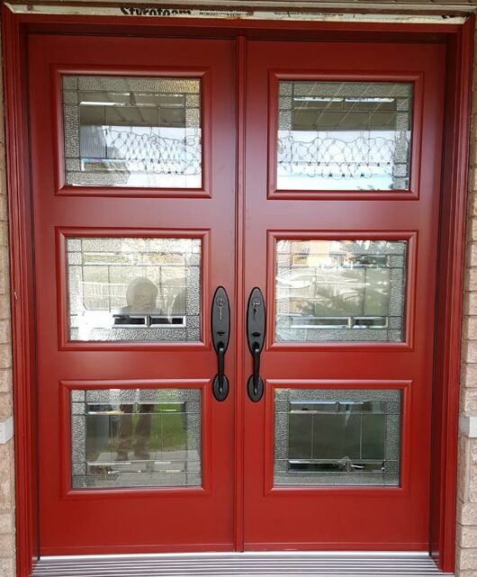 steel red door custom with glass