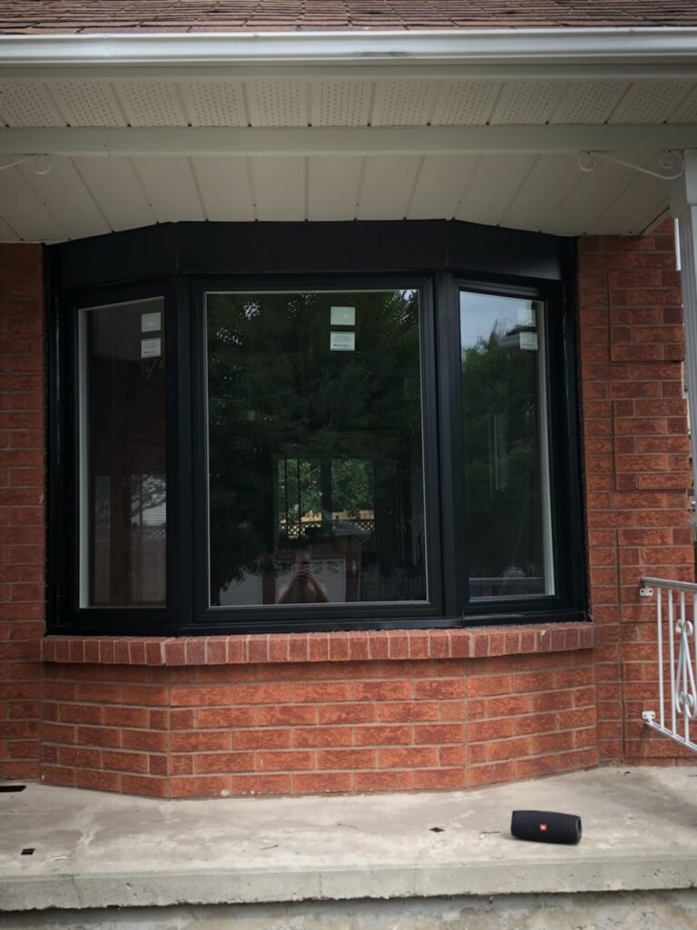 bay and bow window in black colour