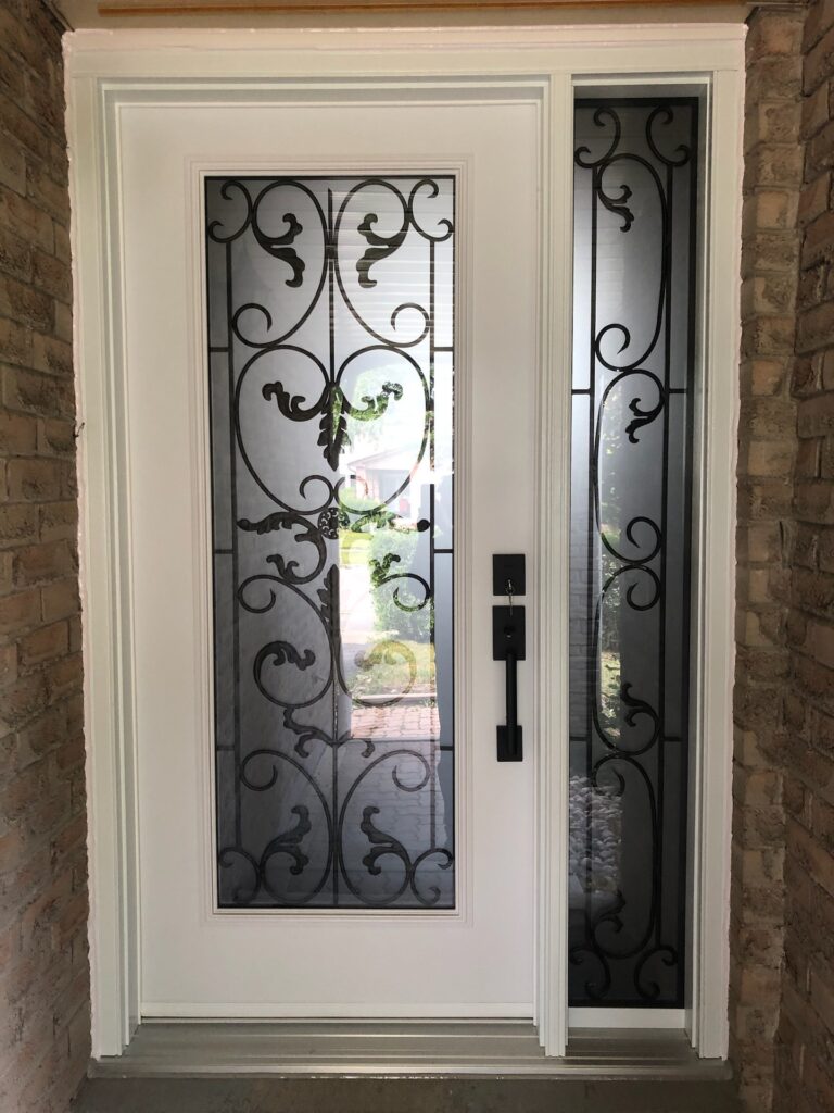 white steel entry 1 sidelite door